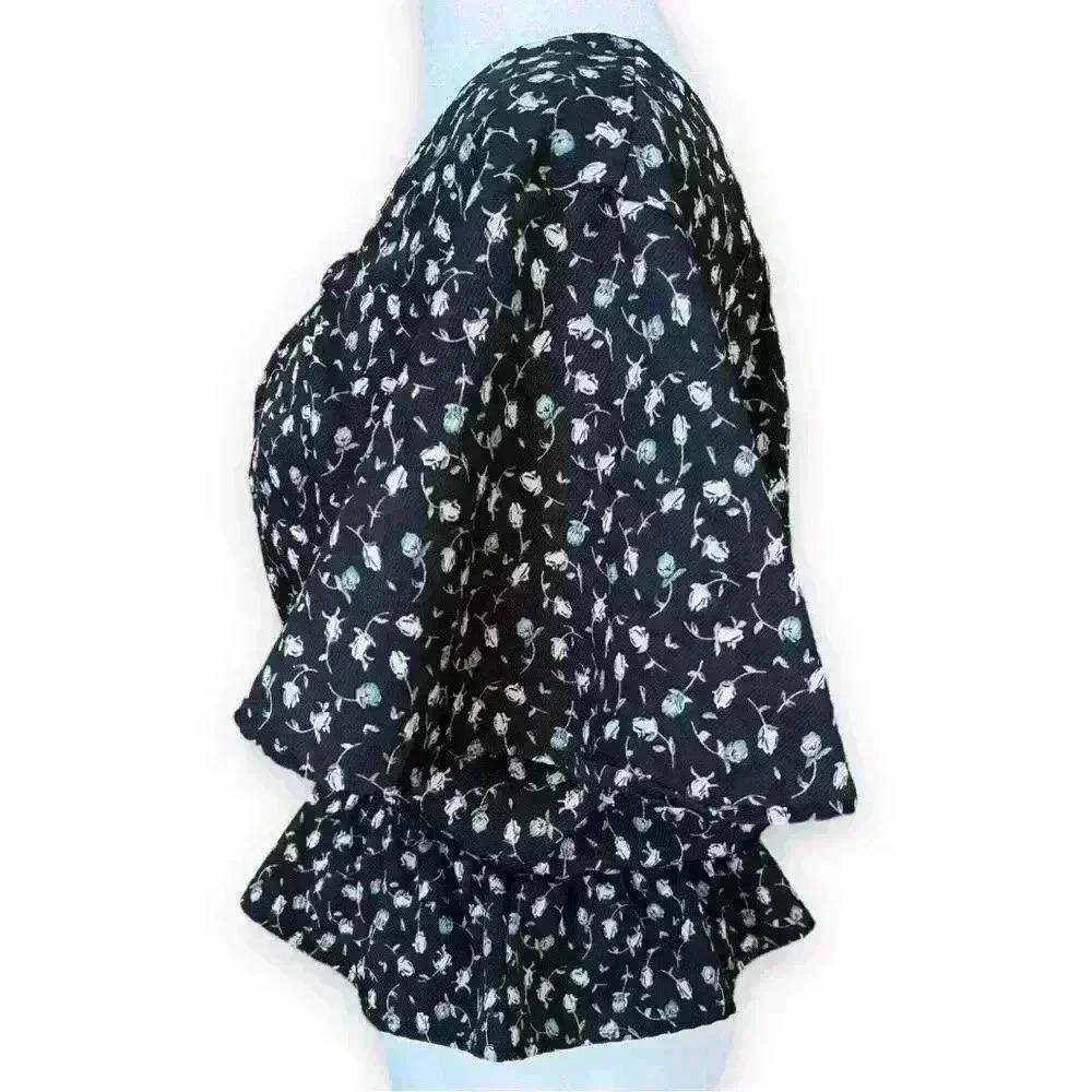 Jon & Anna Floral Peplum Blouse Size L - Picture 3 of 5